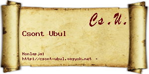 Csont Ubul névjegykártya